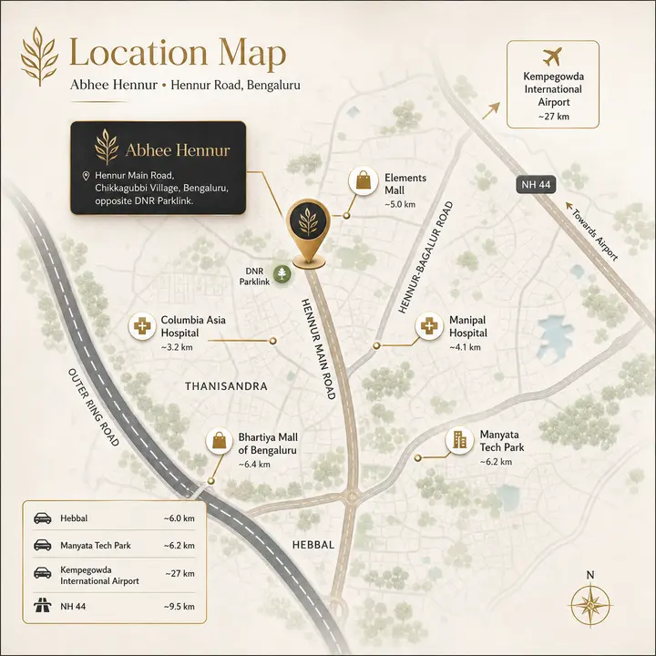 Abhee Hennur location map Abhee Hennur location map